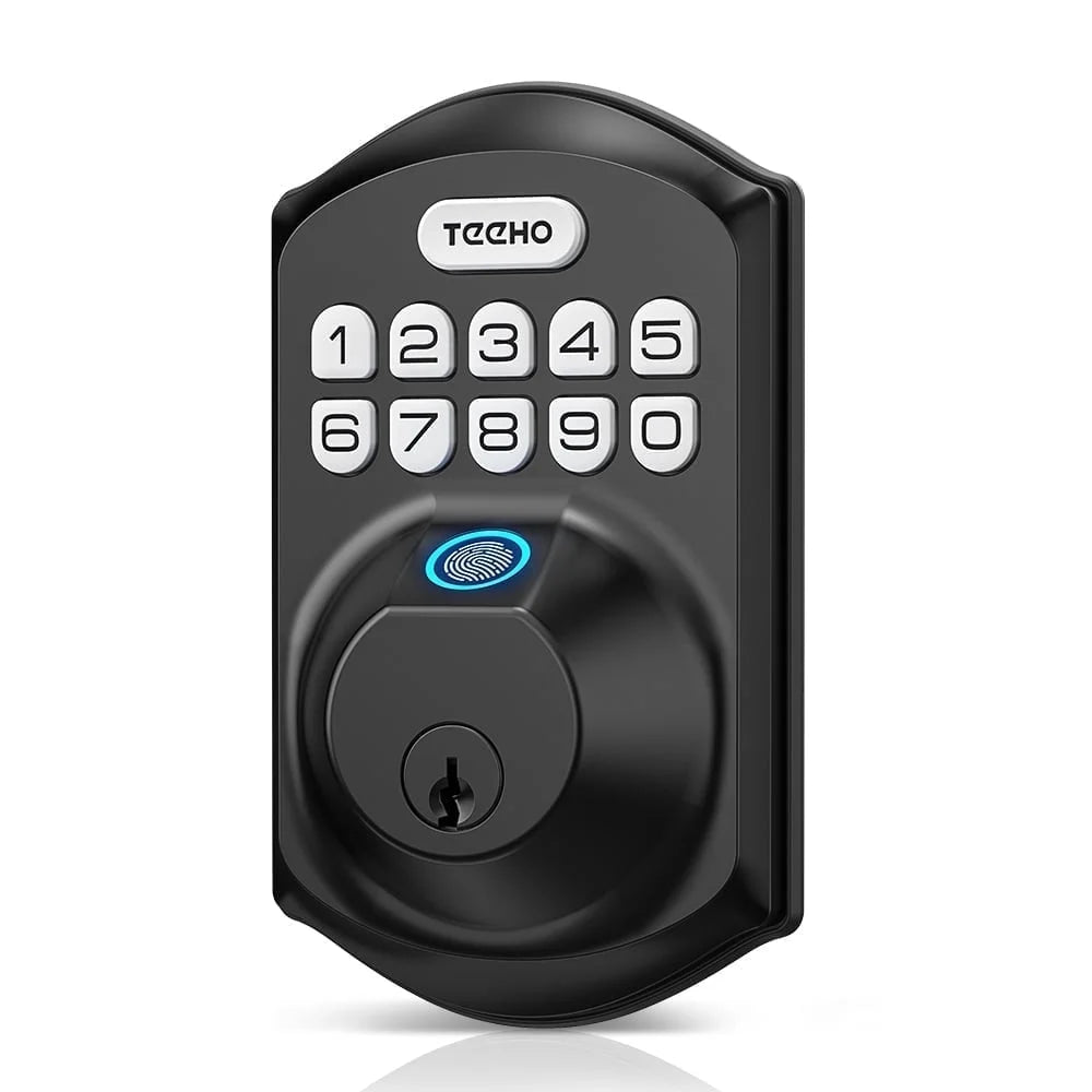 Fingerprint Door Lock, Keyless Entry Smart Lock, Digital Smart Deadbolt, Keypad Door Locks for Front Door, Easy Installation-Matte Black