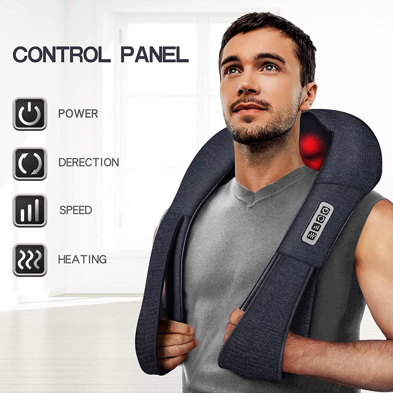 Shiatsu Back Shoulder and Neck Massager with Heat, Electric Deep Tissue 4D Kneading Massage, Best Gifts for Women Men Mom Dad, Fathers Day, Mothers Day, Christmas Gifts