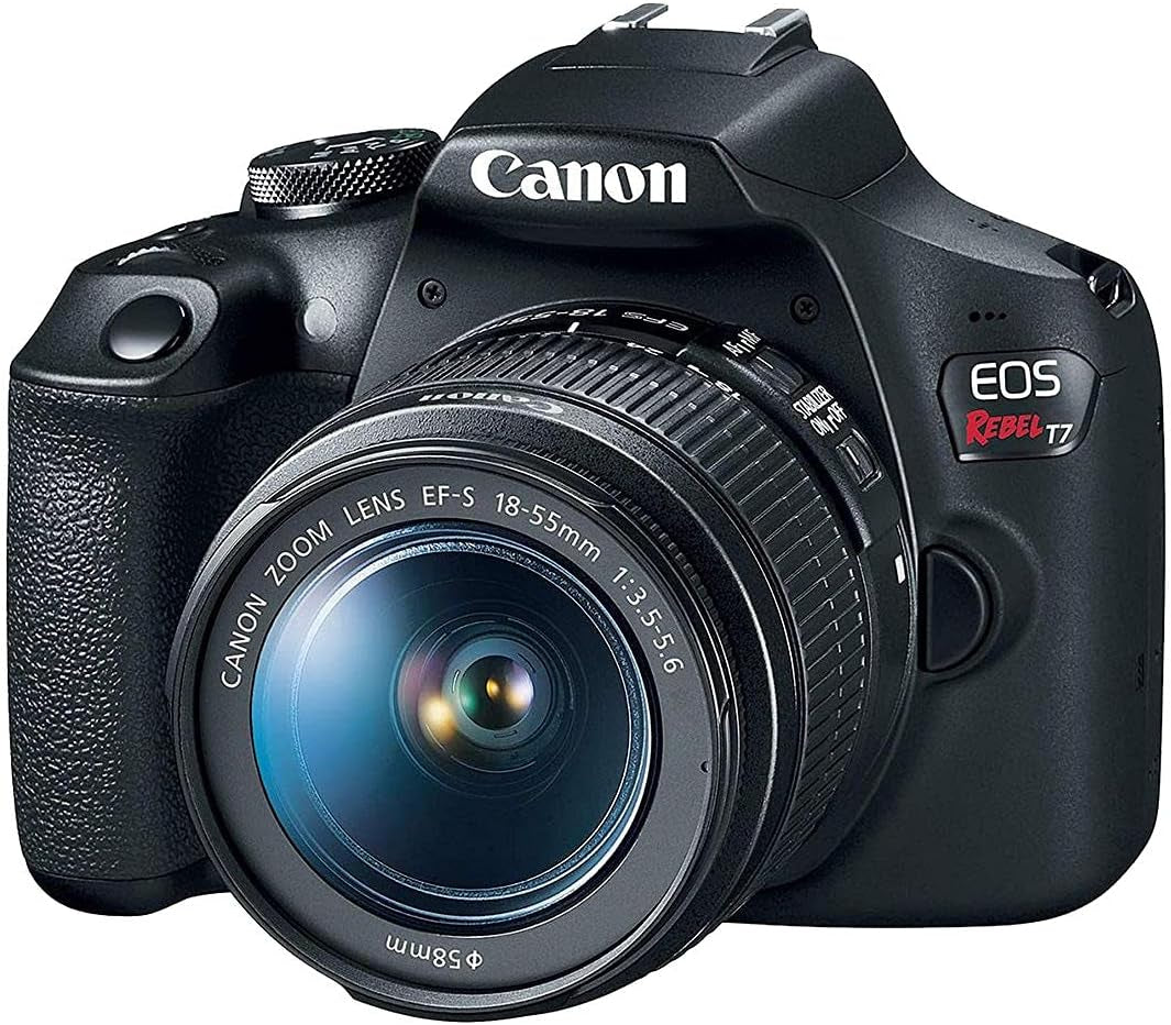 EOS Rebel T7 DSLR Camera 24.1MP with EF-S 18-55Mm + EF 75-300Mm Lens + A-Cell Accessory Bundle Includes: Telephoto + Wide Angle Lenses + Sandisk 32GB Memory Card + Much More
