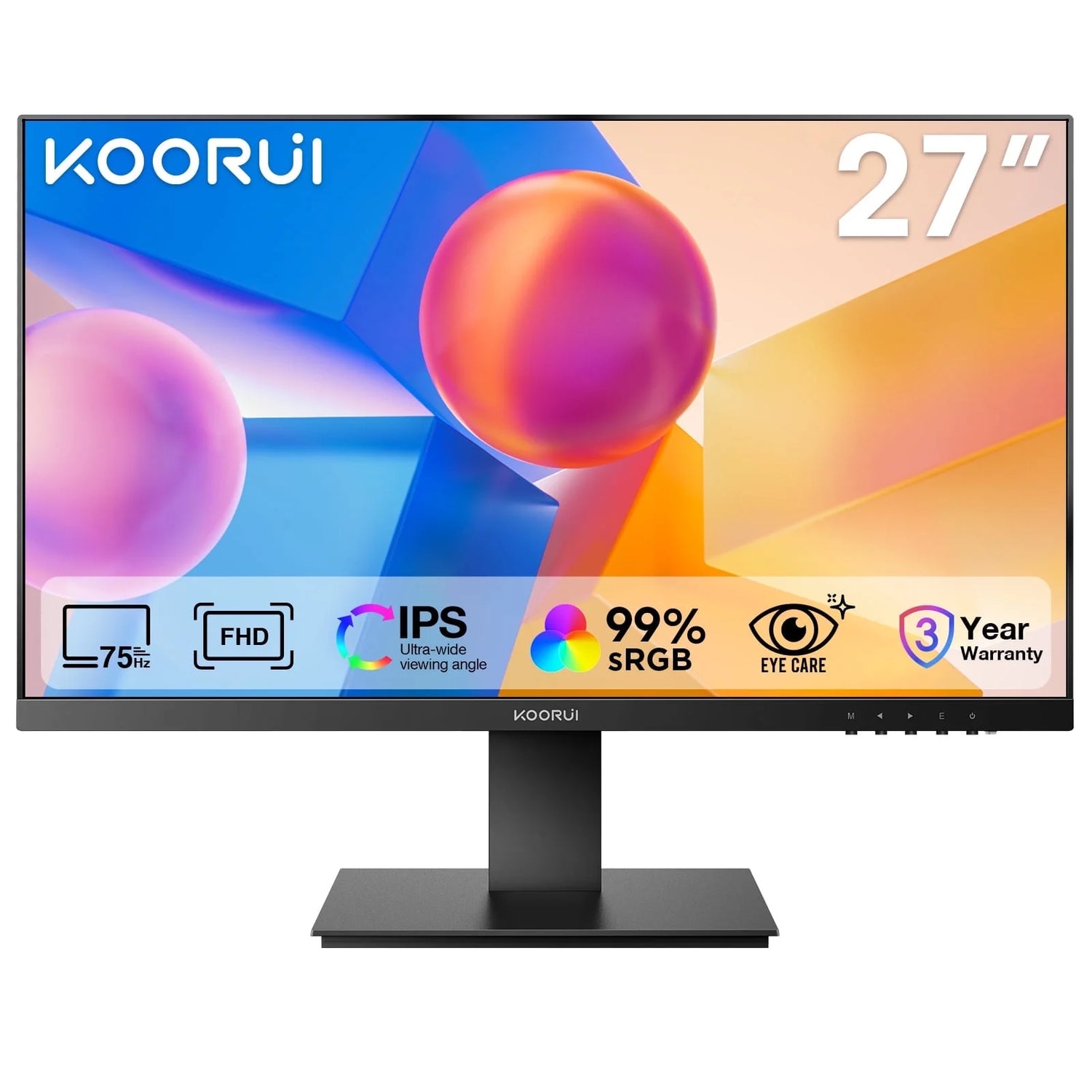 27" Computer Monitor with Speaker, 1080P FHD 75 Hz, Eye Care Tilt Adjustable, Black, 27N1A