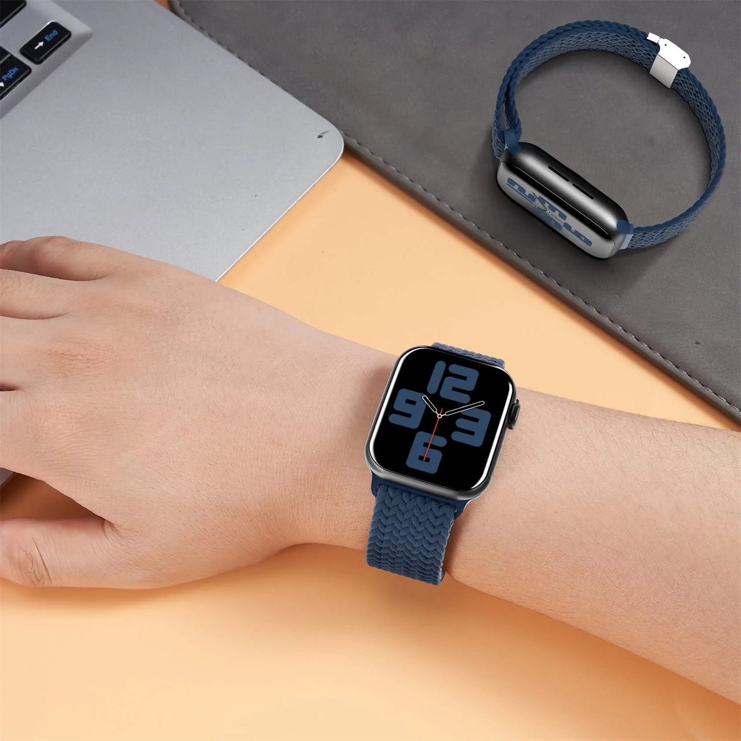 Stretchy Braided Loop Compatible with Apple Watch Bands 44Mm 40Mm 41Mm 45Mm 38Mm 42Mm 49Mm Women Men, Solace Elastics Stretch Nylon Sport Strap Wristband for Iwatch Bands Series 9 8 7 6 5 4 3 2 1 SE