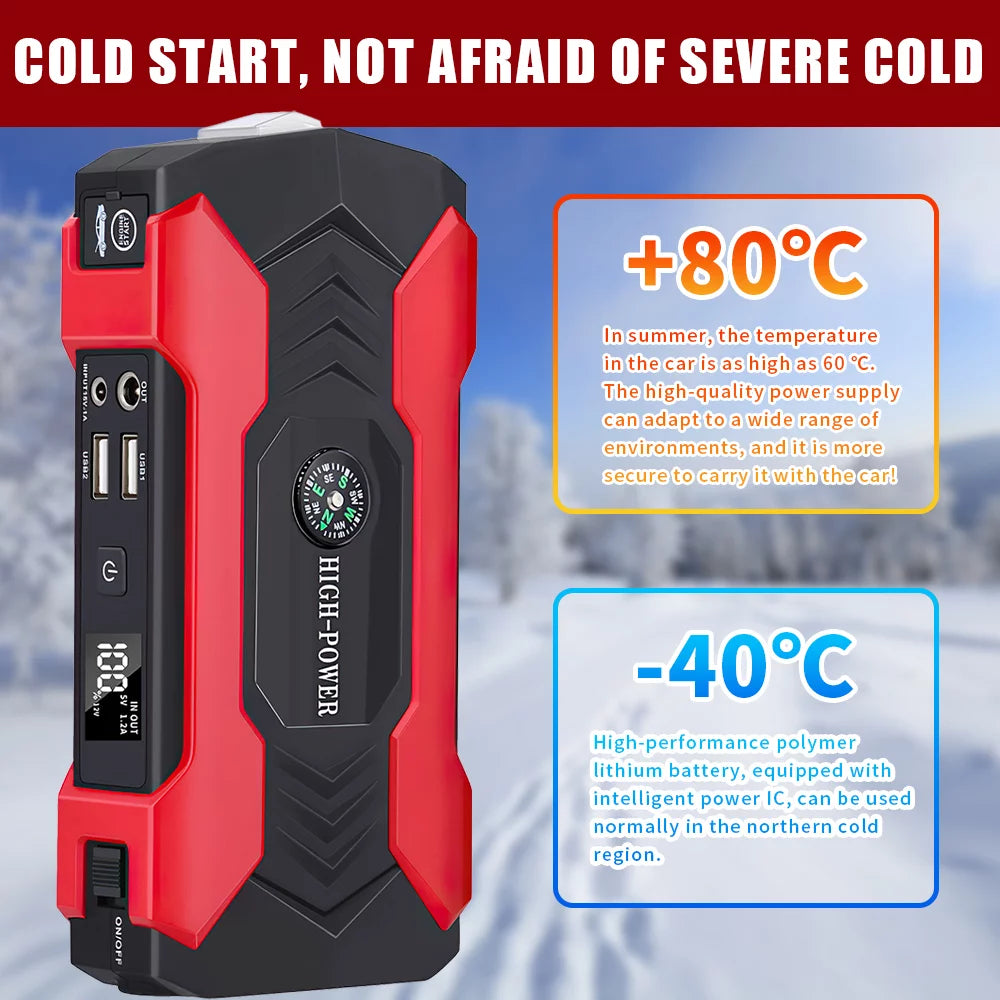 Car Jump Starter, 28000Mah 600A 12V Portable Charger Power Bank for Car Booster Battery with LED Flash Light
