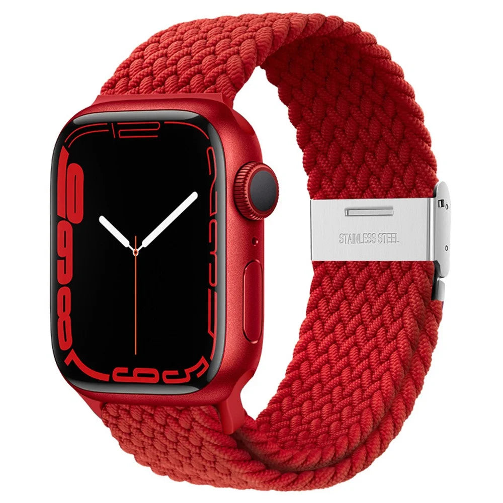Stretchy Braided Loop Compatible with Apple Watch Bands 44Mm 40Mm 41Mm 45Mm 38Mm 42Mm 49Mm Women Men, Solace Elastics Stretch Nylon Sport Strap Wristband for Iwatch Bands Series 9 8 7 6 5 4 3 2 1 SE