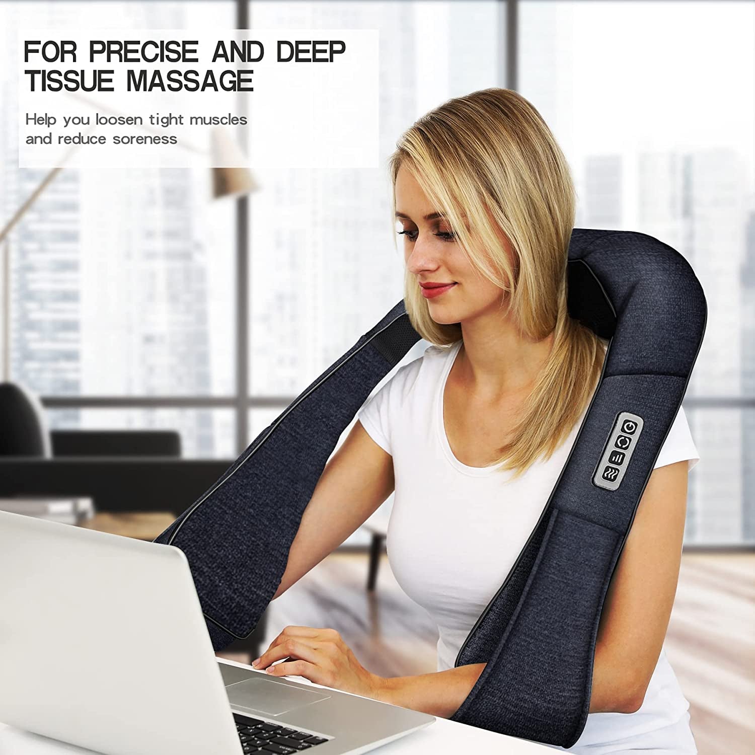Shiatsu Back Shoulder and Neck Massager with Heat, Electric Deep Tissue 4D Kneading Massage, Best Gifts for Women Men Mom Dad, Fathers Day, Mothers Day, Christmas Gifts