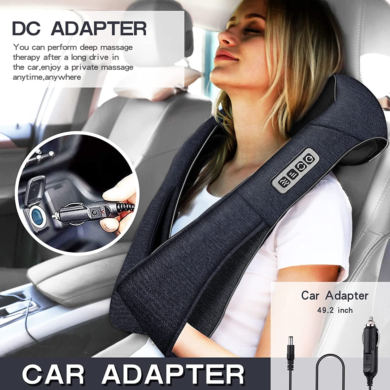 Shiatsu Back Shoulder and Neck Massager with Heat, Electric Deep Tissue 4D Kneading Massage, Best Gifts for Women Men Mom Dad, Fathers Day, Mothers Day, Christmas Gifts