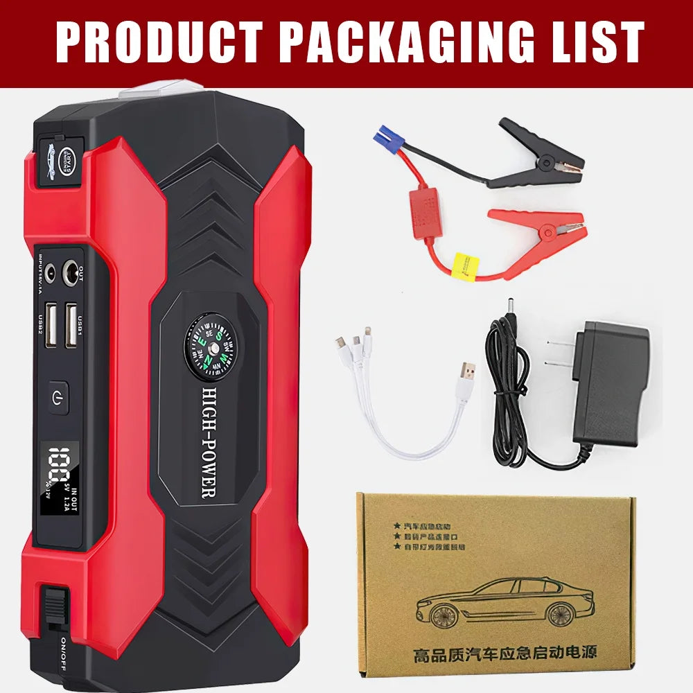 Car Jump Starter, 28000Mah 600A 12V Portable Charger Power Bank for Car Booster Battery with LED Flash Light